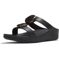 FitFlop Fino marbled-stone h-bar slides