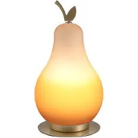 FABAS LUCE LED-tafellamp Wilma, dimbaar, geel / oranje, Woon-/ Eetkamer, Glas, Jong wonen, LED tafellamp