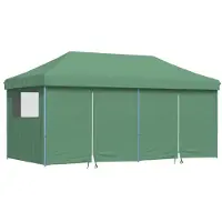 vidaXL Partytent inklapbaar pop-up met 4 zijwanden groen