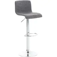 CLP Barkruk Hover met stoffen bekleding | Kleur: lichtgrijs. Materiaal: metalen frame met chroomlook