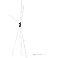 Zafferano Elegante, zwarte aluminium vloerlamp met een driepoot, voorzien van een 36-watt LED-lamp met instelbare kleurtemperatuur (2200-3000 K), modern en sculpturaal design