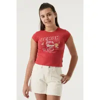 Garcia T-shirt rood Meisjes Katoen Ronde hals Printopdruk - maat 128