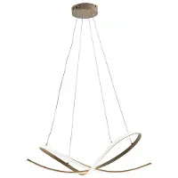 ROSSINI ILLUMINAZIONE SAVOY LED-pendelarmatuur, 45 W, 3000 K, met satijngegoten gouden aluminium en siliconendiffusor – Plafondlamp met professioneel design