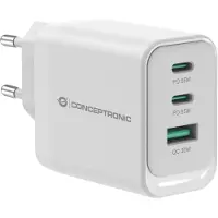 Conceptronic ALTHEA21W65, oplader, 3-poorts, 65W, 2x USB-C, 1x USB-A, wit