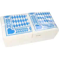 Papstar 250 Servetten 3-laags 1/4 vouw 33 cm x 33 cm Beiers blauw