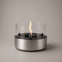 Tenderflame Café 18 Tafelhaard - RVS Geborsteld Staal - Tenderfuel - Bio-Ethanol Alternatief - Rookvrij, veilig, schoon en geurarm