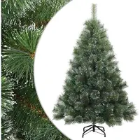 vidaXL Kunstkerstboom met Scharnier en Sneeuw Vilt Groen 150 cm