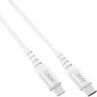 InLine USB-C Lightning-kabel, voor iPad,iPhone,zilver/alum.1m MFi-gecertif.
