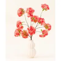 Easyplants | Zijden kunstbloemen boeket Kersenbloesem Koraal | Zijde | Nepbloemen | Roze, Groen | Onderhoudsvrij | Kant-en-klaar