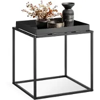 TecTake - Bijzettafel Cambridge 40x40x44cm - zwart - 404180