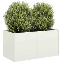 vidaXL Plantenbak 80x40x40 cm koudgewalst staal wit