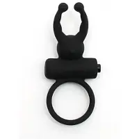 Rimba - Rome - Vibrerende Cockring Met clitoris stimulatie - Zwart