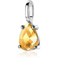 Zinzi zilveren hanger druppelvorm geel ZIH2070G (zonder collier)