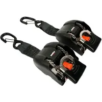 SpeedStrap 2in x 43in SS Retractable Marine Transom Tie-Down Straps w/ Snap S-Hooks (2 Pack)