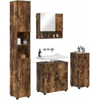 vidaXL Badkamermeubel Set 4 st Rook Eiken 61 x 35 x 64 cm