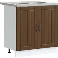 vidaXL Waskompkast Lucca 2 st Bruin Eiken Bewerkt hout