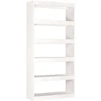 vidaXL Boekenkast/kamerscherm 80x30x167,4 cm massief grenenhout wit