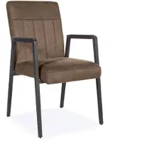 Bommel Wonen Armstoel Casita - stof Otis Bruin - handgreep - poot zwart