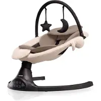 Luvion Baby Swing Beige - Elektrische Babyschommel - Automatische Wipstoel voor je Baby - Schommelstoel - Babyswing - Uitneembare Wasbare Wipstoelhoes