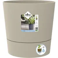 Elho Foss Rond 25cm - Bloempot voor Binnen - 100% Gerecycled Plastic - Ø 24.5 x H 24.2 - Paddenstoel beige