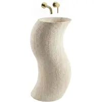 REA Melody - Vrijstaande Wastafel - Kunststeen - Beige - 49 x 39 x 84 cm