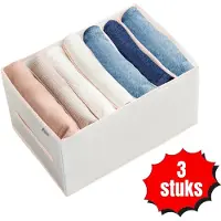 FLOKOO Kleding organizer 3 stuks Wit Opberger voor Broeken, T