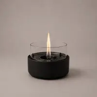 Tenderflame Café 18 Tafelhaard - Natural Concrete Zwart - 3 Lonten - Tenderfuel - Bio-Ethanol Alternatief - Rookvrij en geurarm