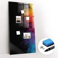Tulup Whitebord - Gekleurd poeder - 60 x 120 cm - Veelkleurig Magneetbord Keuken - Gratis 5 Sterke Magneten + Whiteboard Marker & Wisser - Stylish Memo Board - Memobord Keuken - Notitiebord Werkplek
