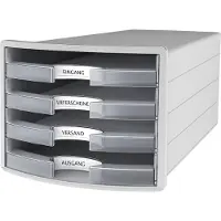 HAN IMPULS 2.0 1013-63 Ladebox Lichtgrijs DIN A4, DIN C4 Aantal lades: 4
