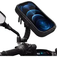 Phreeze - Telefoonhouder Motor - Motorhouder Telefoon - Spiegel - Waterdicht - Met opbergruimte - Ritssluiting - Verstelbaar - Universeel