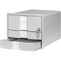 HAN IMPULS 1018-11 Ladebox Grijs DIN A4, DIN C4 Aantal lades: 3