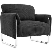 Sweeek - Fauteuil van corduroy met chromen frame - vintage