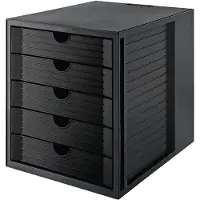 HAN Ladebak SYSTEMBOX KARMA, 5 gesloten lades, DIN A4, licht lopend, B 274 x D 330 x H 320 mm, zwart