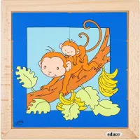Educo Dierenpuzzel 'Moeder en kind' - Aap - 8 stukjes -