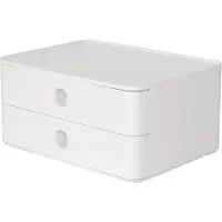 HAN Ladebox Allison Smart-Box, 2 laden met scheidingswanden, kabelhouder, stapelbaar, ABS-kunststof, wit