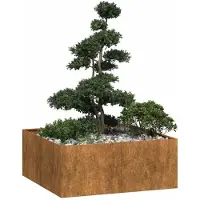 vidaXL Plantenbak roestig 100x100x40 cm weervast staal