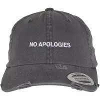 Mister tee Pet 'No Apologies' grey denim / wit
