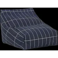 Nobodinoz Zitzak/Beanbag Vibes Kid Size - 74x40x60cm - Navy Blue Grid