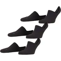 Falke Cool Kick Bundle 3-Pack onzichtbar eenkleurig materiaal multipack footies unisex zwart - maat 42-43