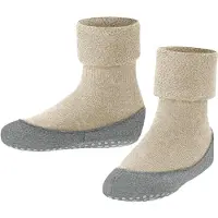 Falke Cosyshoe Teens Noppen op de zool wol huissokken kinderen beige - maat 33-34