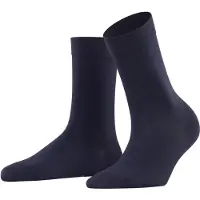 Falke Cotton Touch eenkleurig katoen sokken dames blauw - maat 35-38
