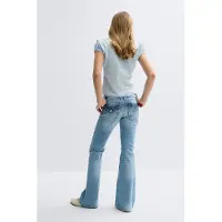 Gina Tricot  - Y one knee destroy jeans - Bootcut jeans voor meisjes 9–14 jaar - Blauw - 158 - Meisje