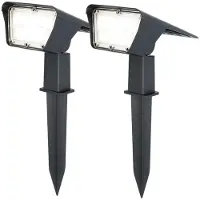 HOFTRONIC™ 2x Odessa LED Solar Tuinspot 6000K daglicht wit IP65 waterdicht