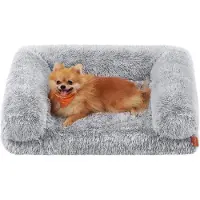 Feandrea FluffyHug hondenbed, hondenmand maat M, hondenmat voor kleine honden, kleine rassen, hondenbank met noppenschuim, afneembare en wasbare hoes, 76 x 58 x 16 cm, ombre grijs, PGW231G01V1