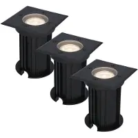 HOFTRONIC™ 3x Ramsay dimbare LED grondspot - Vierkant - Zwart - 4000K neutraal wit - 5 Watt - IP67 straal waterdicht - 3 jaar garantie Grondspot buiten 230V