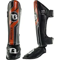 Booster Fight Gear V9 Scheenbeschermers – Professionele Bescherming – Zwart/Rood - Maat M