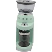 Smeg CGF03PGEU Elektrische Koffiemolen - Koffiebonenmaler - 30 Maalstanden - RVS Kegelmaalwerk - Voor Espresso, Filterkoffie & French Press - 240g Bonenreservoir - '50s Style - Watergroen