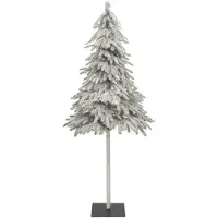 vidaXL Kunstkerstboom Sneeuw Gevlokt met LED Licht Groen en Wit 210 cm
