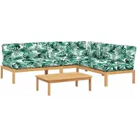 vidaXL 4-delige Loungeset pallet met kussens massief acaciahout
