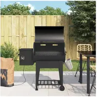 vidaXL Pelletbarbecue met bodemplaat 94 cm ijzer zwart